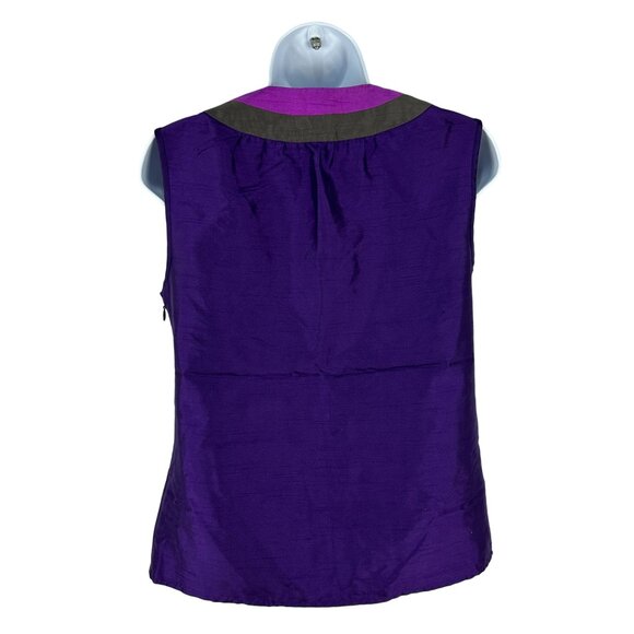 Banana Republic Petite Sleeveless Top With Keyhole Neckline & Tri-Color Design - Picture 4 of 7